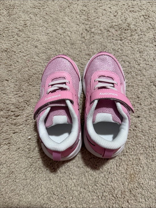 Saucony Other - Saucony Girls' Pink Hook-and-Loop Mesh Sneakers